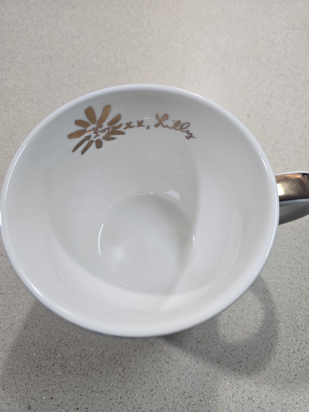 Lilly Pulitzer Blue Floral Ceramic Coffee Mug with Gold Handle Blue & Green